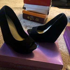 Black wedges. Size 7.5